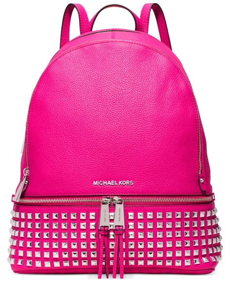 michael kors pink backpack purse|michael kors pink studded purse.